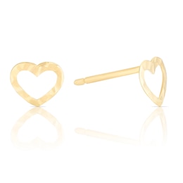 9ct Yellow Gold Open Heart Stud Earrings
