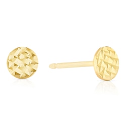 9ct Yellow Gold 5mm Textured Stud Earrings