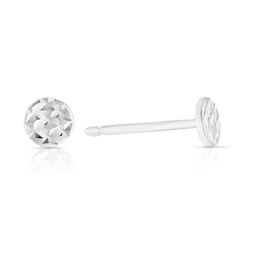 9ct White Gold 4mm Textured Stud Earrings