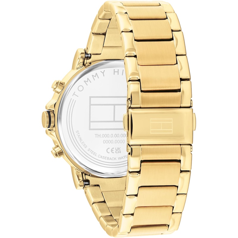 Main Image 3 of Tommy Hilfiger Men's 44mm Black Dial & Gold IP Bracelet Watch