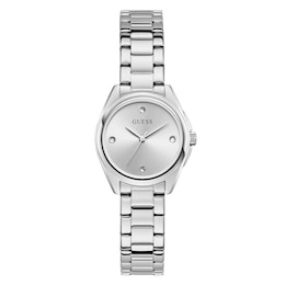 Guess Women's Silver Crystal Dial Stainless Steel Watch