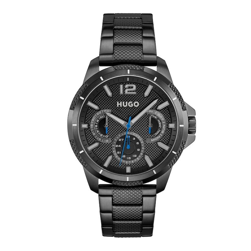 Main Image 1 of HUGO #SPORT Men's Black Dial & Black IP Stainless Steel Bracelet Watch