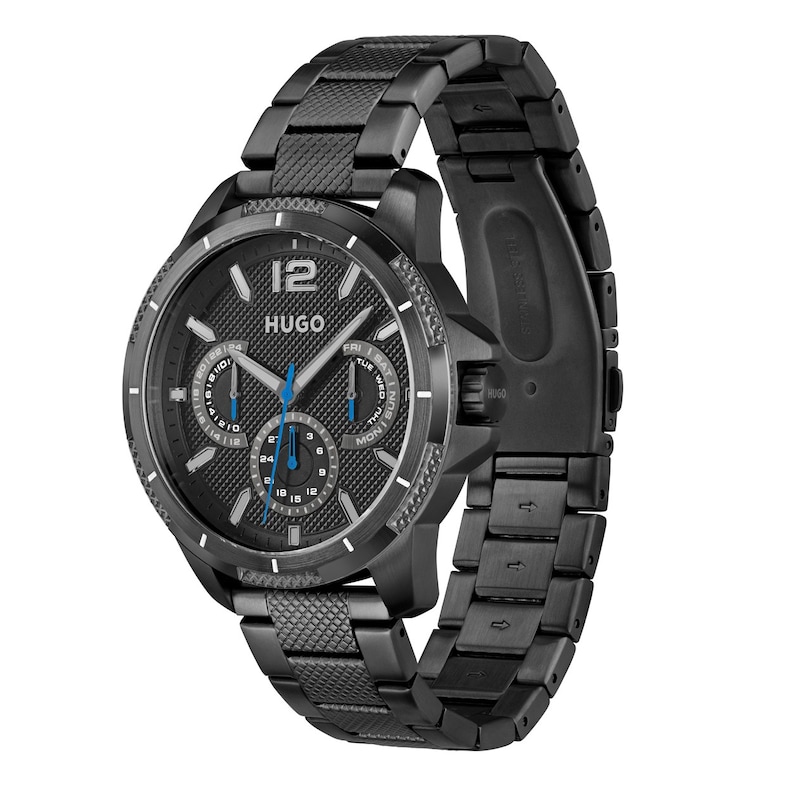 Main Image 2 of HUGO #SPORT Men's Black Dial & Black IP Stainless Steel Bracelet Watch
