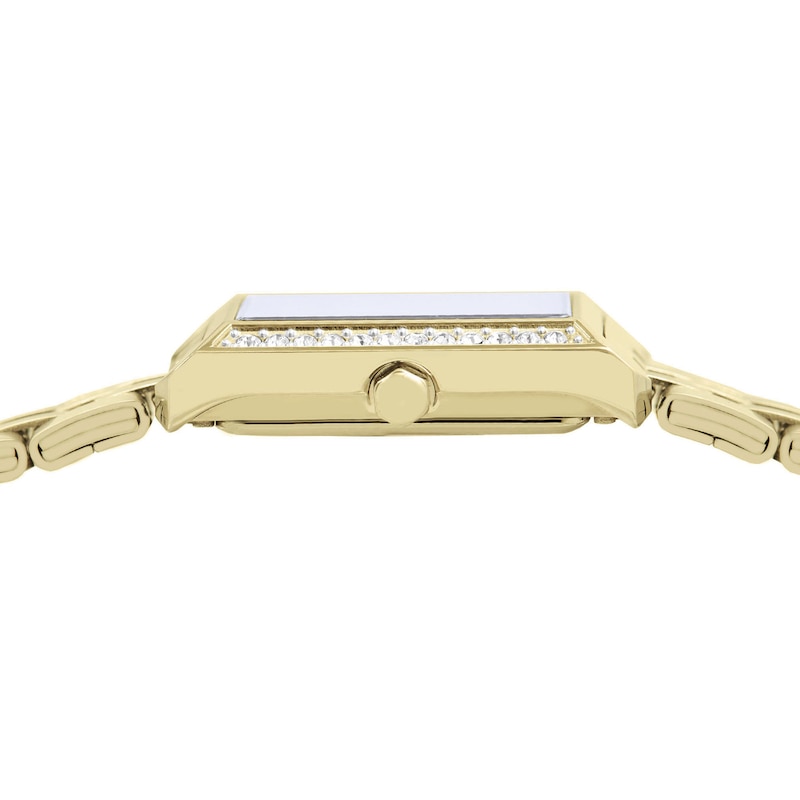 Main Image 3 of Lorus Women's Crystal Green Sunray Dial Gold Tone Stainless Steel Bracelet Watch