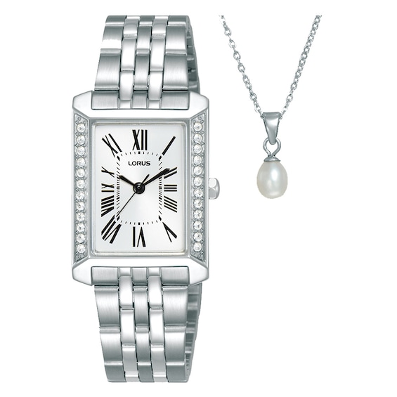 Lorus Womens Crystal Sunray Dial Stainless Steel Bracelet Wa