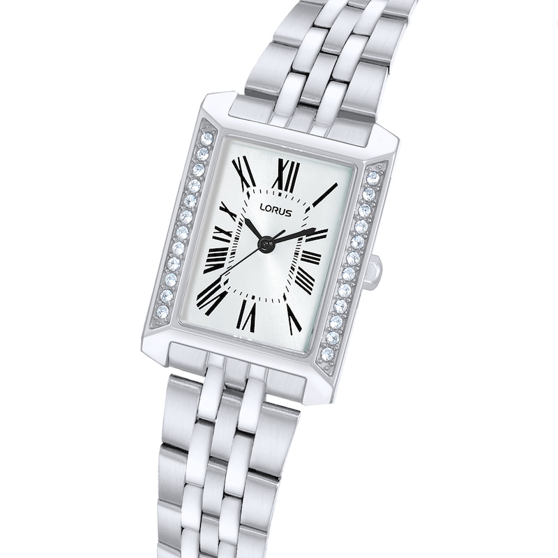 Main Image 2 of Lorus Women's Crystal Sunray Dial Stainless Steel Bracelet Watch & Pearl Necklace Set