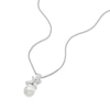 Thumbnail Image 2 of Sterling Silver Cultured Freshwater Pearl & Cubic Zirconia Flower Pendant Necklace