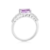 Thumbnail Image 3 of Sterling Silver Cushion Cut Amethyst & Cubic Zirconia Ring
