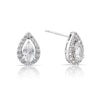 Thumbnail Image 1 of Sterling Silver Created White Sapphire Pear Halo Stud Earrings