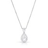 Thumbnail Image 1 of Sterling Silver Created White Sapphire Double Pear Halo Pendant Necklace