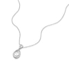 Thumbnail Image 2 of Sterling Silver Created White Sapphire Double Pear Halo Pendant Necklace