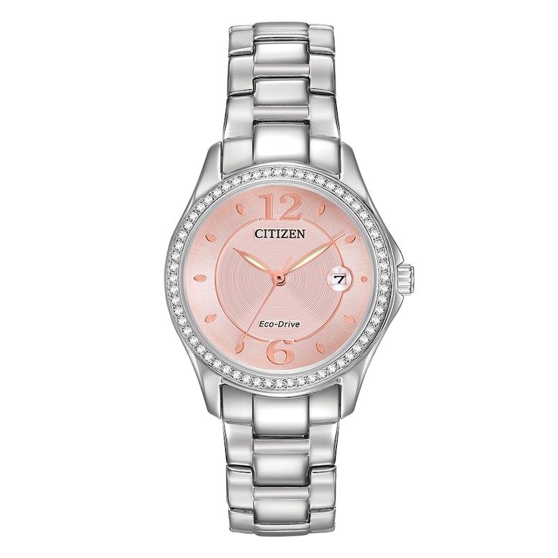 Main Image 1 of Citizen Eco-Drive Crystal Pink Dial & Stainless Steel Watch