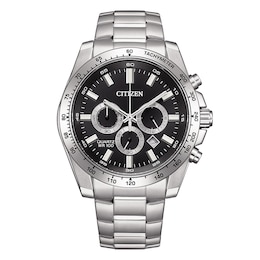 Citizen Sport Chronograph Black Dial & Stainless Steel Watch