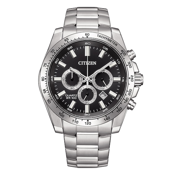 Citizen Sport Chronograph Black Dial & Stainless Steel Watch