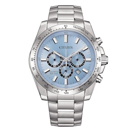 Citizen Sport Chronograph Light Blue Dial & Stainless Steel Watch