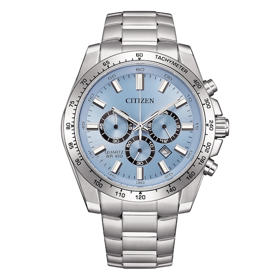 Citizen Sport Chronograph Light Blue Dial & Stainless Steel Watch