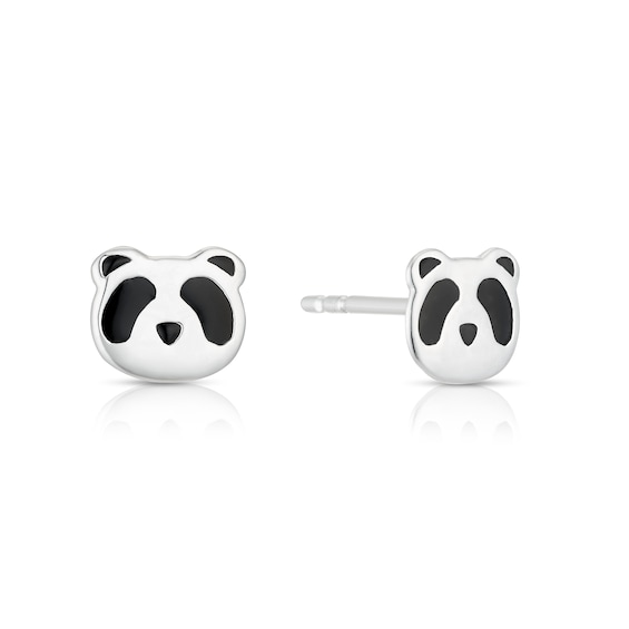 Children's Sterling Silver Panda Stud Earrings