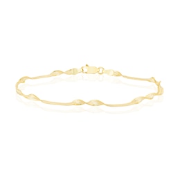 Sterling Silver Gold Plated Twist Herringbone Bracelet