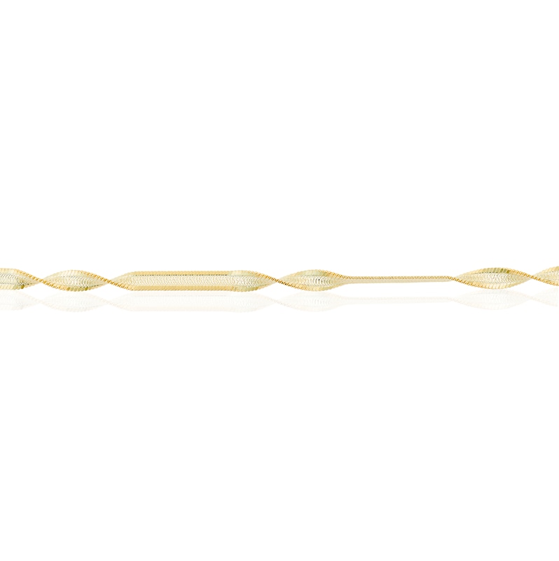 Main Image 2 of Sterling Silver Gold Plated Twist Herringbone Bracelet