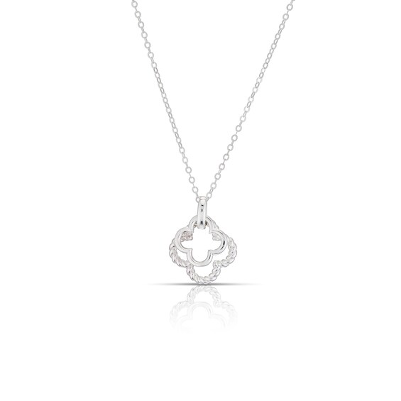 Sterling Silver Double Clover Pendant Necklace