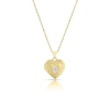 Thumbnail Image 1 of Sterling Silver & 9ct Yellow Gold Bonded Heart Diamond Locket
