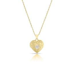 Sterling Silver & 9ct Yellow Gold Bonded Heart Diamond Locket