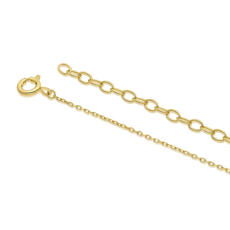 Main Image 3 of Sterling Silver Yellow Gold Plated Cubic Zirconia Pave Heart Pendant Necklace 16+2"