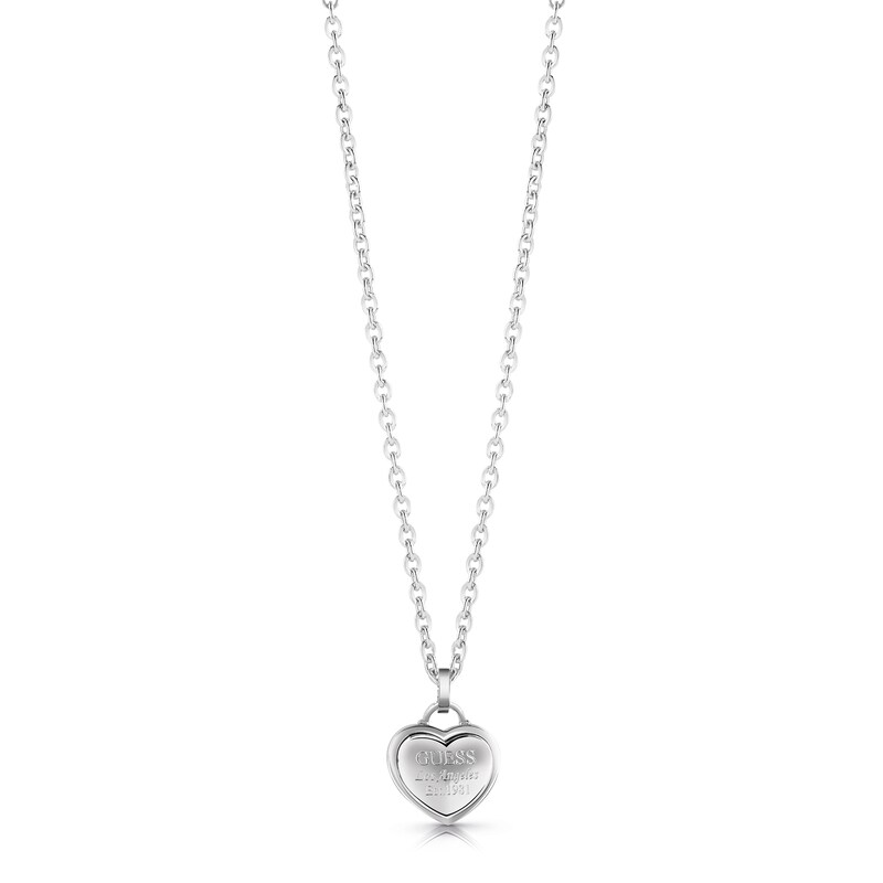 Main Image 1 of Guess Rhodium Plated Heart Pendant Necklace