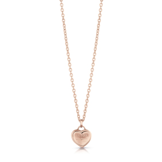 Guess Rose Gold Plated Heart Pendant Necklace