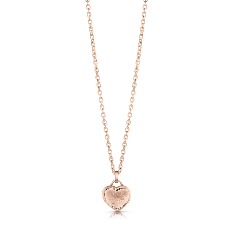 Main Image 1 of Guess Rose Gold Plated Heart Pendant Necklace