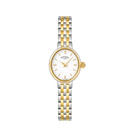 Rotary Women's Cocktail Champagne Dial Two Tone Stainless Steel Bracelet Watch