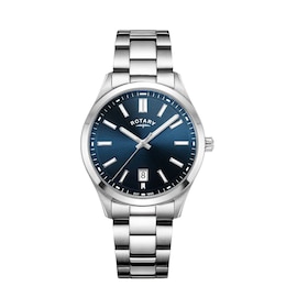 Rotary Men's Heritage Blue Dial Stainless Steel Bracelet Watch
