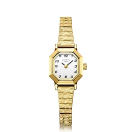 Rotary Women's Heritage Octagonal Case Gold Tone Stainless Steel Expander Bracelet Watch