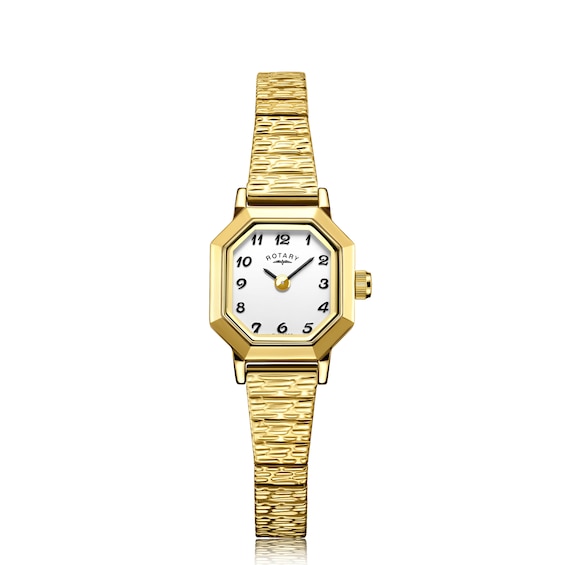Rotary Women's Heritage Octagonal Case Gold Tone Stainless Steel Expander Bracelet Watch