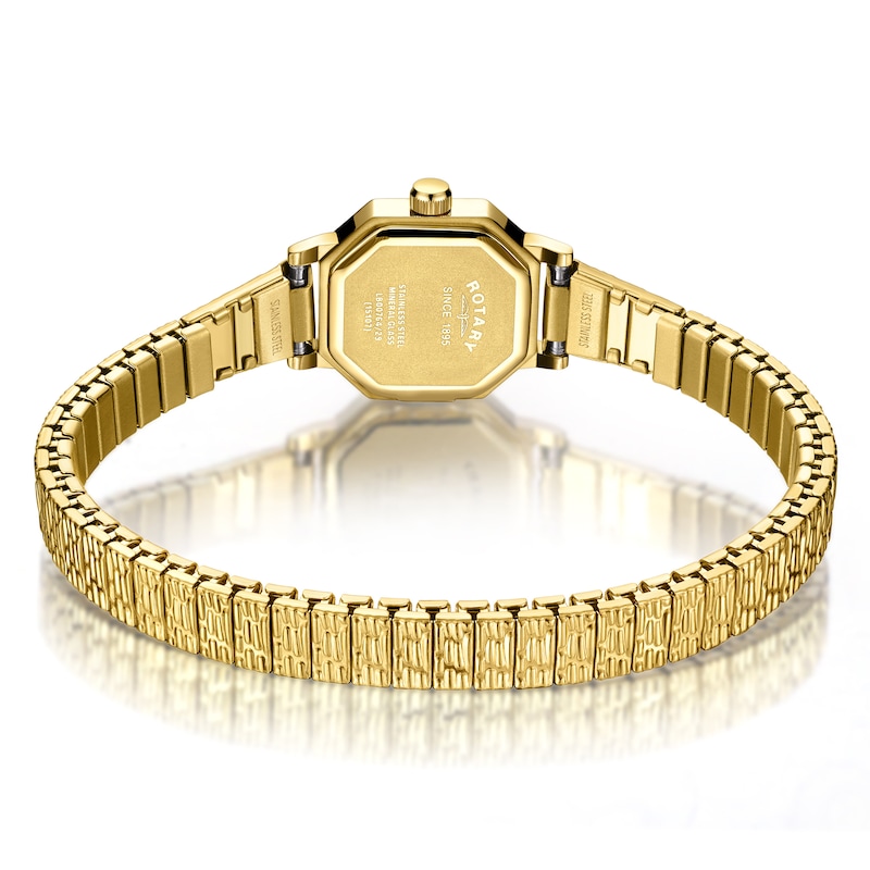 Main Image 3 of Rotary Women's Heritage Octagonal Case Gold Tone Stainless Steel Expander Bracelet Watch