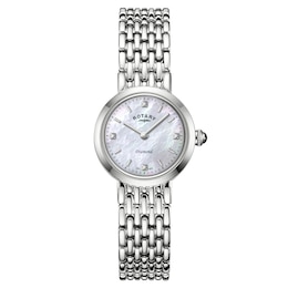 Rotary Women's Heritage Diamond Mother Of Pearl Dial Stainless Steel Bracelet Watch
