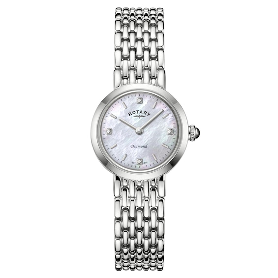 Rotary Womens Heritage Diamond Mother Of Pearl Dial Stainles