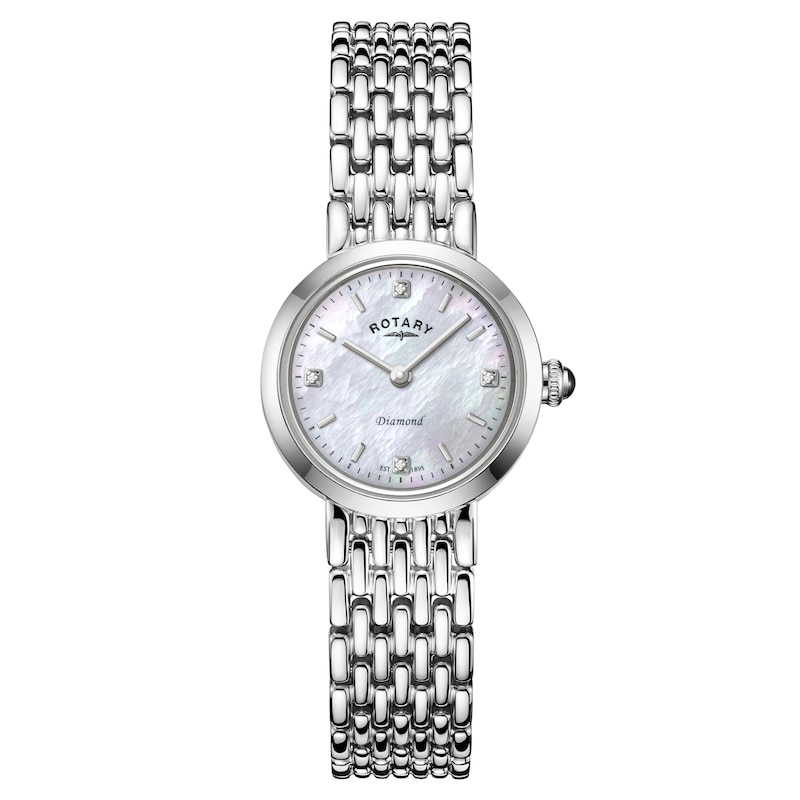 Main Image 1 of Rotary Women's Heritage Diamond Mother Of Pearl Dial Stainless Steel Bracelet Watch