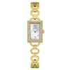 Thumbnail Image 1 of Rotary Women's Cocktail Rectangular Stone Set Mother of Pearl Dial Gold Tone Bracelet Watch