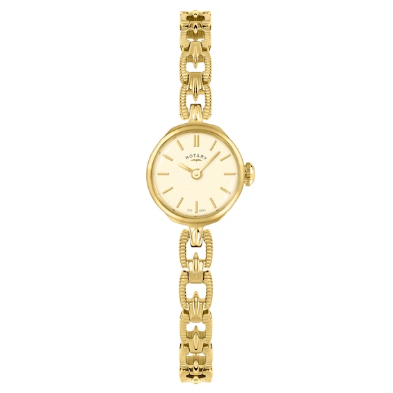 Rotary Women's 1985 White Dial Gold Tone Bracelet Watch