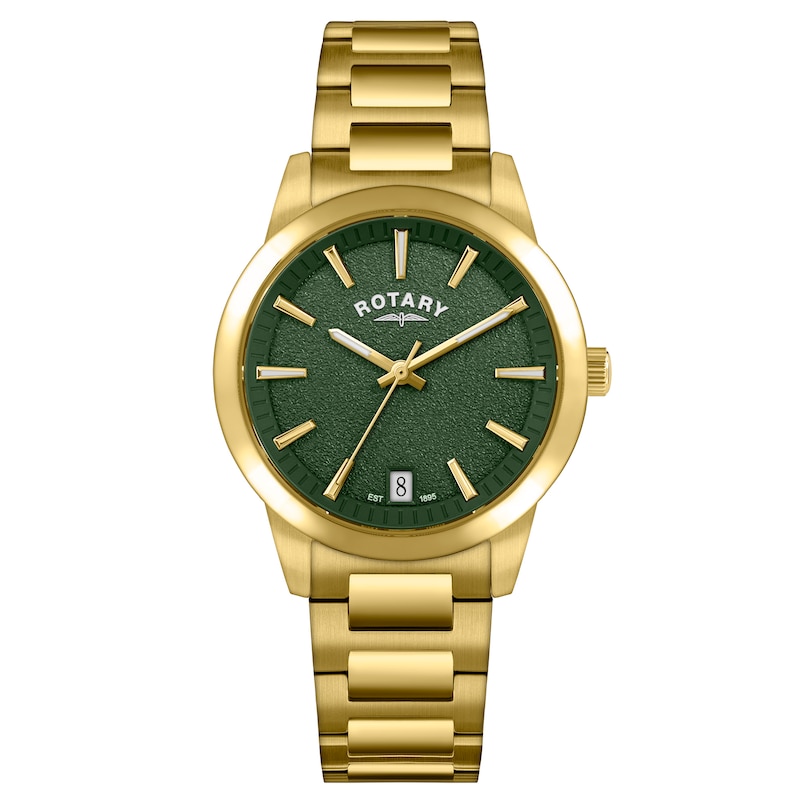 Main Image 1 of Rotary Women's Heritage Green Dial Gold Tone Stainless Steel Bracelet Watch
