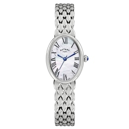 Rotary Women's Heritage Astoria Mother Of Pearl Dial Stainless Steel Pebble Bracelet Watch