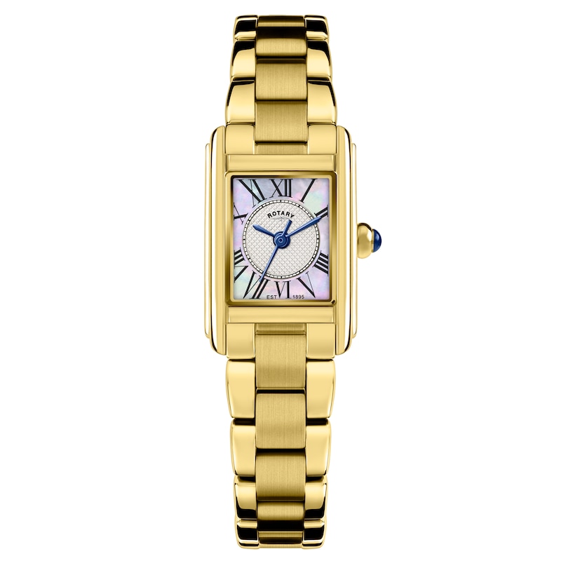 Main Image 1 of Rotary Women's Heritage Astoria Mother Of Pearl Dial Rectangular Gold Tone Stainless Steel Bracelet Watch