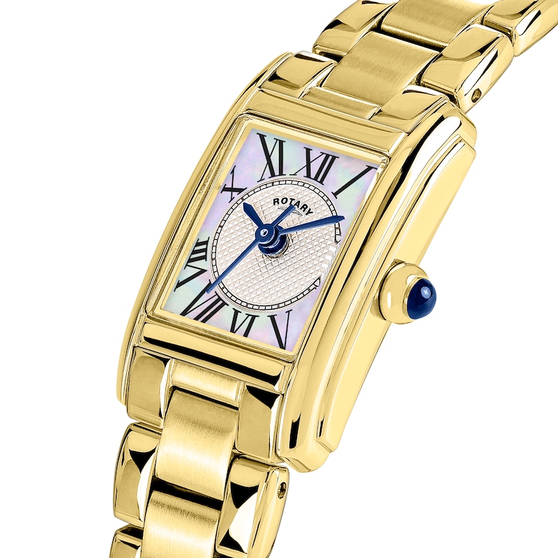 Main Image 2 of Rotary Women's Heritage Astoria Mother Of Pearl Dial Rectangular Gold Tone Stainless Steel Bracelet Watch