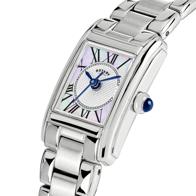 Main Image 2 of Rotary Women's Heritage Astoria Mother Of Pearl Dial Rectangular Stainless Steel Bracelet Watch