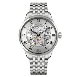 Rotary Greenwich Men's Silver Dial Stainless Steel Bracelet Watch