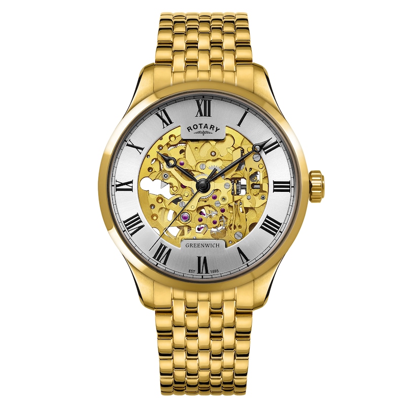Main Image 1 of Rotary Men's Greenwich Silver Dial Gold Tone Stainless Steel Bracelet Watch