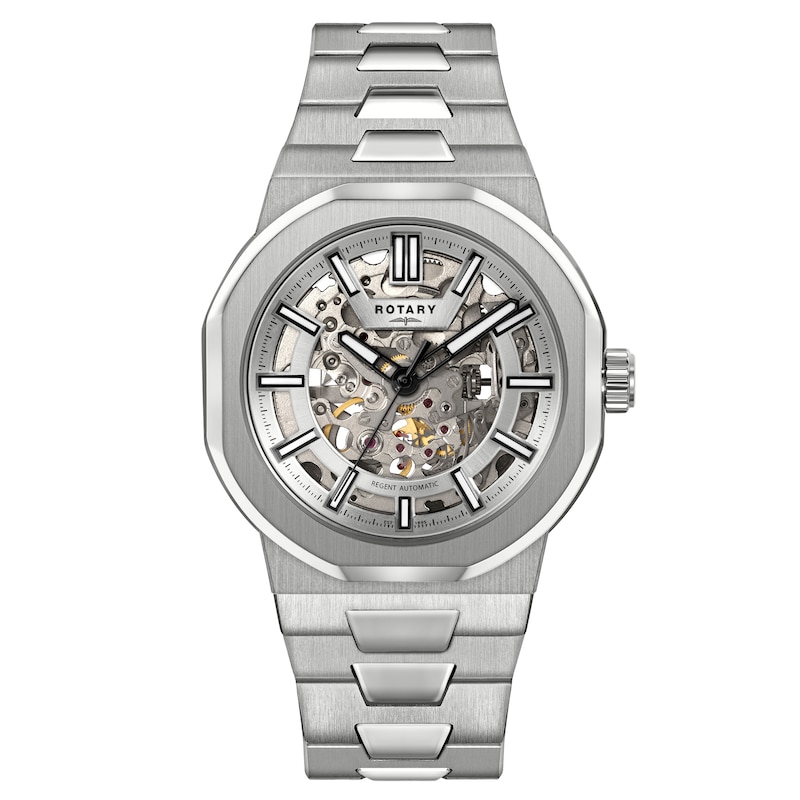 Main Image 1 of Rotary Men's Regent Skeleton Automatic Silver Dial Stainless Steel Bracelet Watch