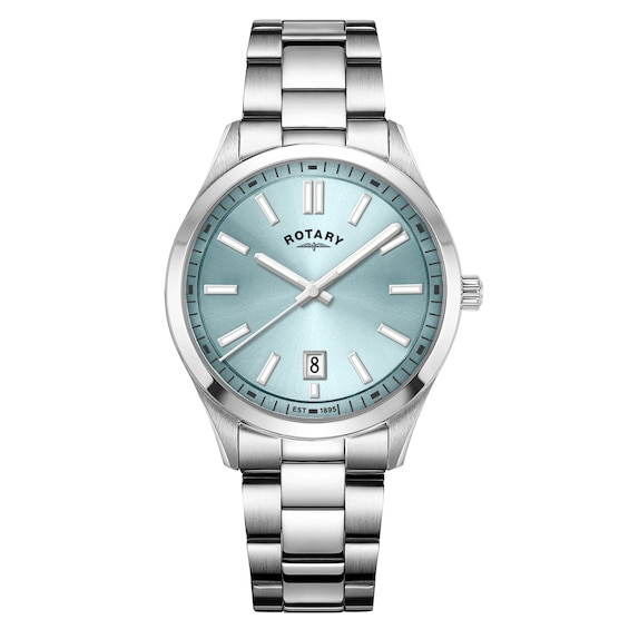Rotary Men's Heritage Pale Blue Dial Stainless Steel Bracelet Watch