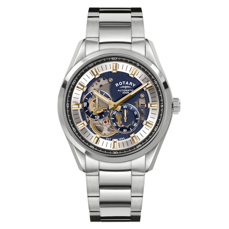 Main Image 1 of Rotary Men's Seamatic Eclipse Skeleton Dial Stainless Steel Bracelet Watch